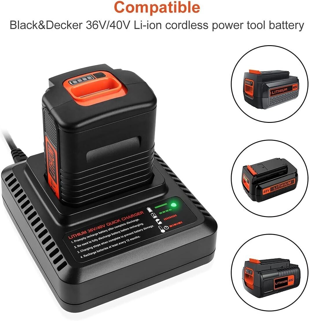 40V LCS40 LCS36 Charger for Black & Decker 40 Volt Lithium battery 40V LCS40 LCS36 Charger for Black & Decker 40 Volt Lithium battery